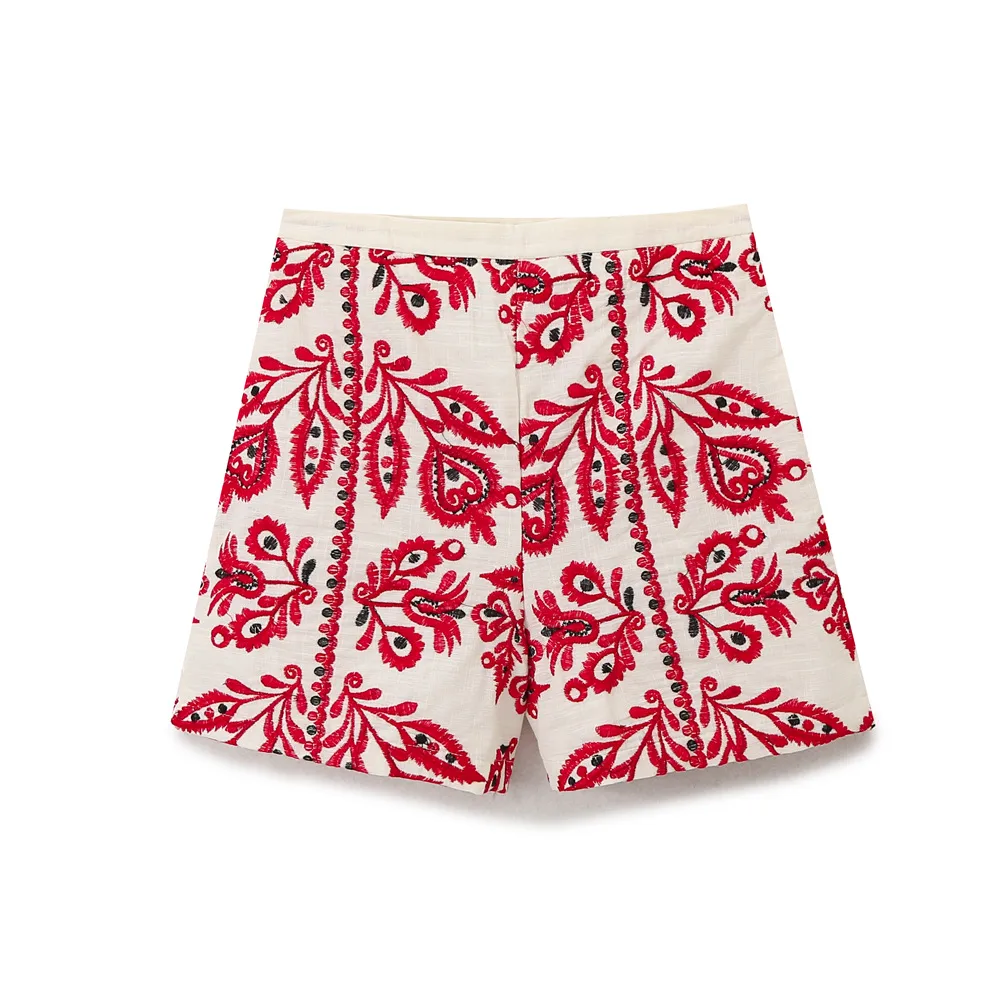 Women's Weekend Ethnic Style Flower Shorts Casual Pants display picture 3