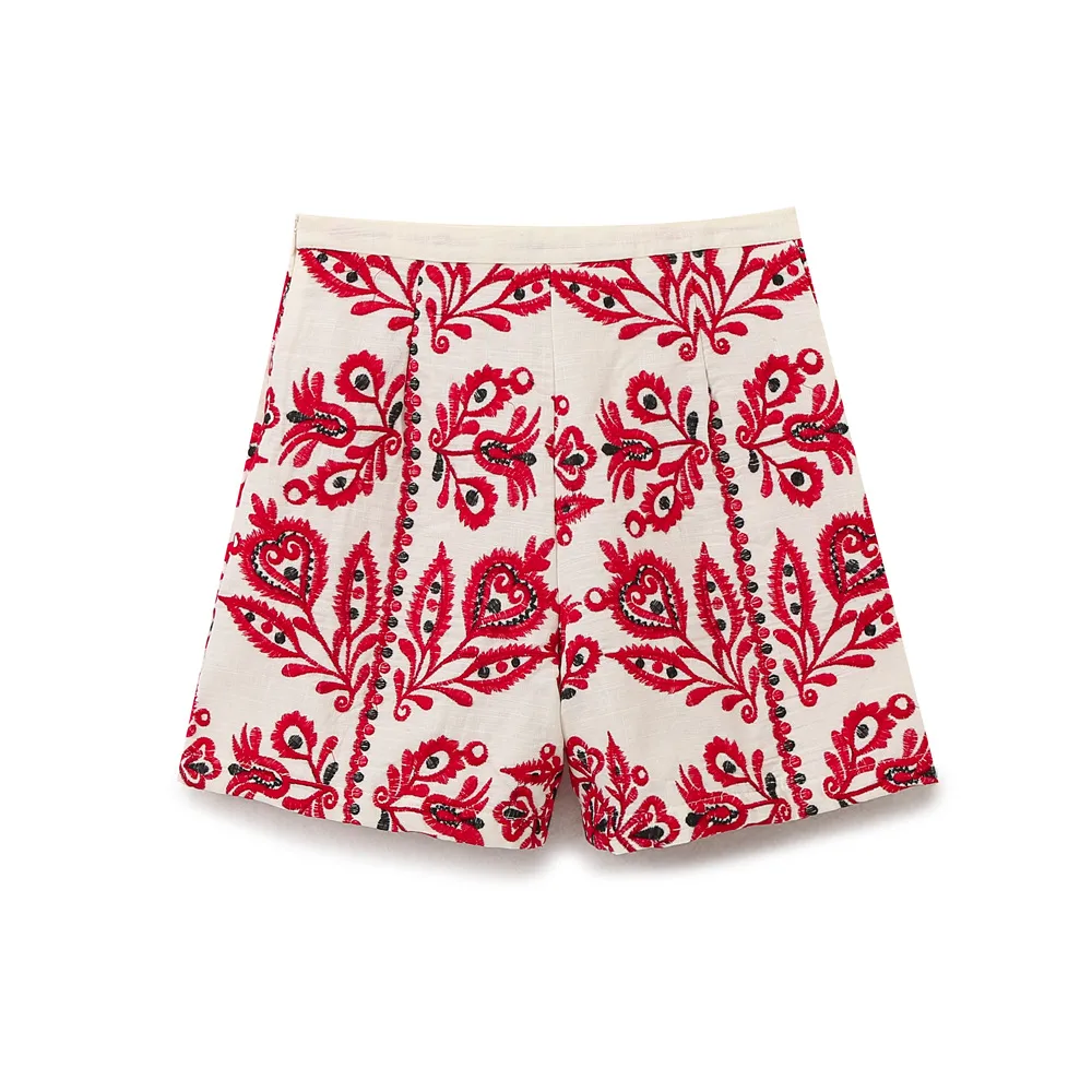 Women's Weekend Ethnic Style Flower Shorts Casual Pants display picture 4