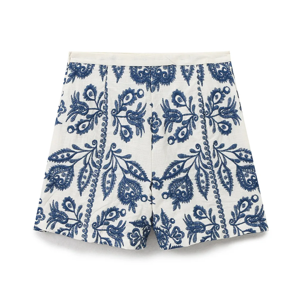 Women's Weekend Ethnic Style Flower Shorts Casual Pants display picture 2