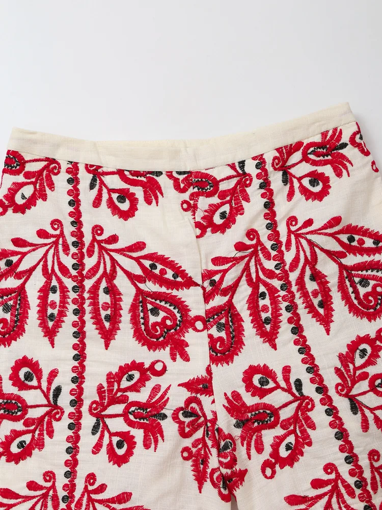 Women's Weekend Ethnic Style Flower Shorts Casual Pants display picture 5