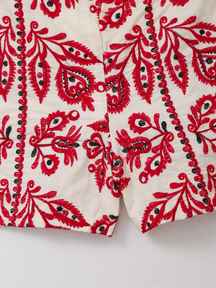 Women's Weekend Ethnic Style Flower Shorts Casual Pants display picture 7