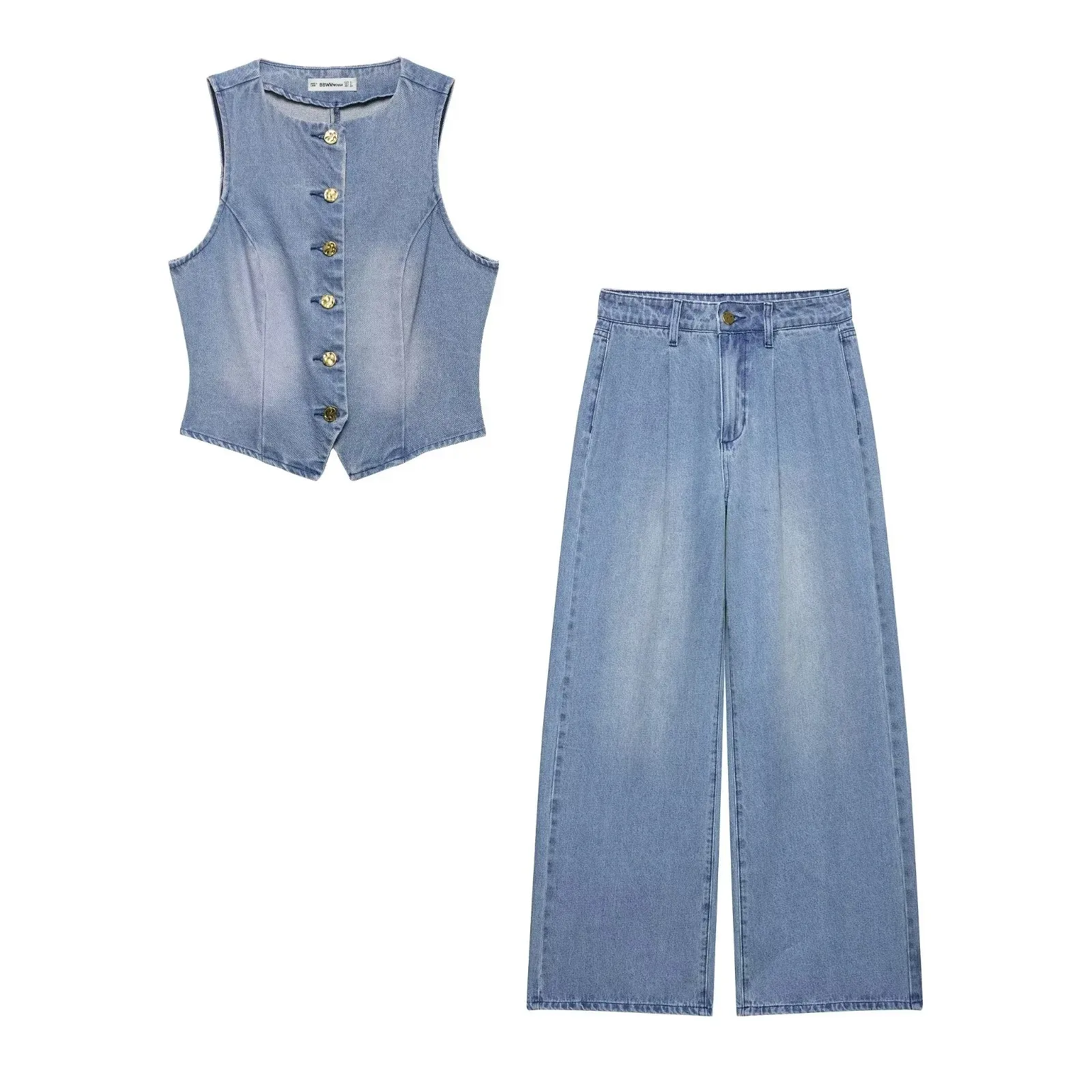 Weekend Women's Vacation Streetwear Solid Color Cotton Polyester Denim Pant Co-ord Set Shorts Sets display picture 1