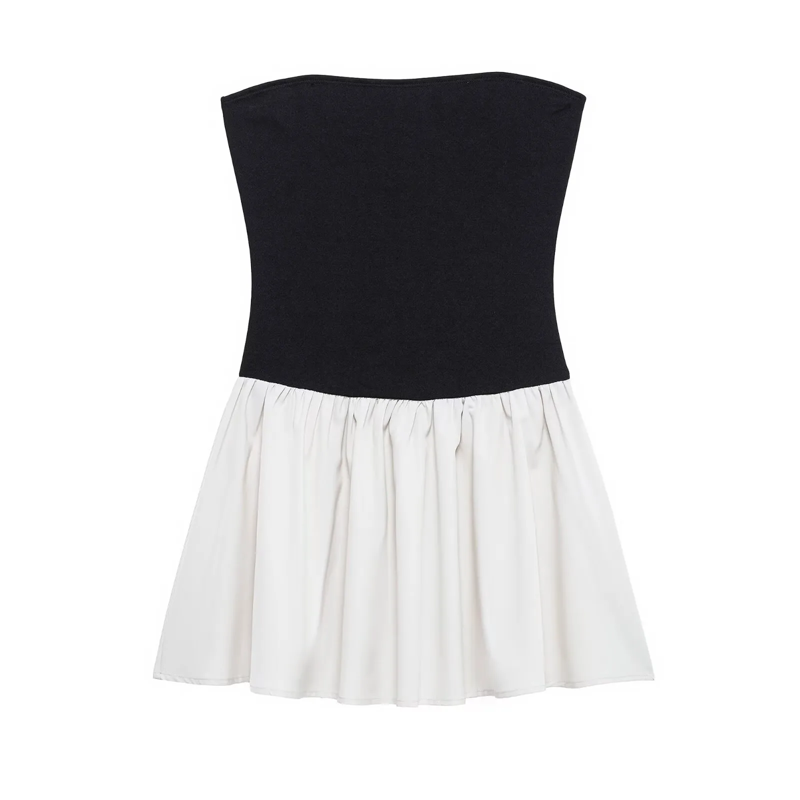 Women's Pleated Dress Casual Simple Style Strapless Pleated Sleeveless Multicolor Above Knee Daily display picture 1