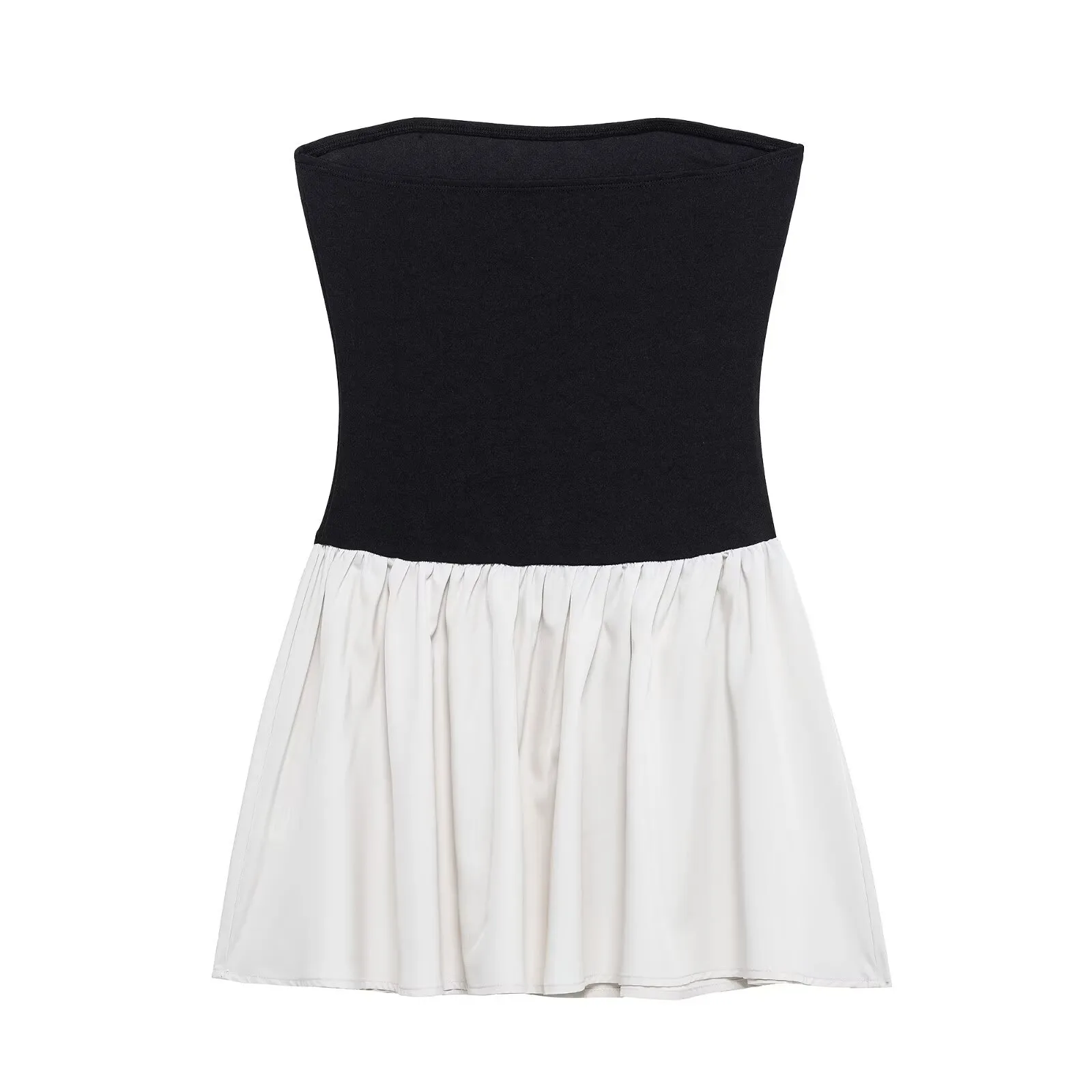 Women's Pleated Dress Casual Simple Style Strapless Pleated Sleeveless Multicolor Above Knee Daily display picture 2
