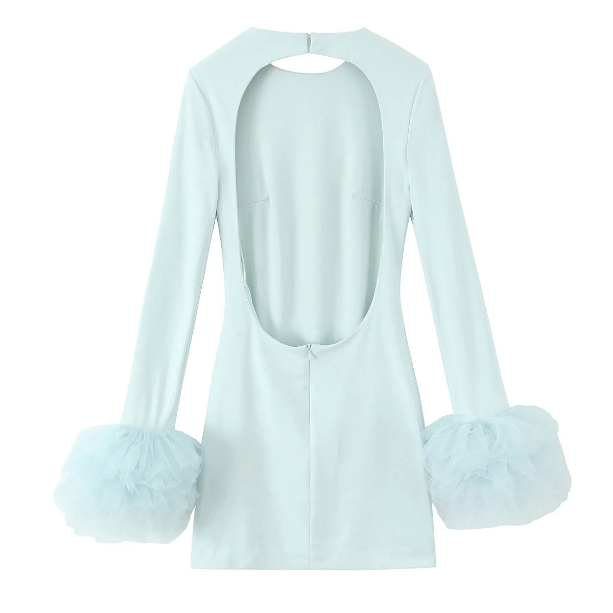 Women's A- Line Skirt Sexy Round Neck Long Sleeve Solid Color Above Knee Holiday Daily Selfie display picture 2