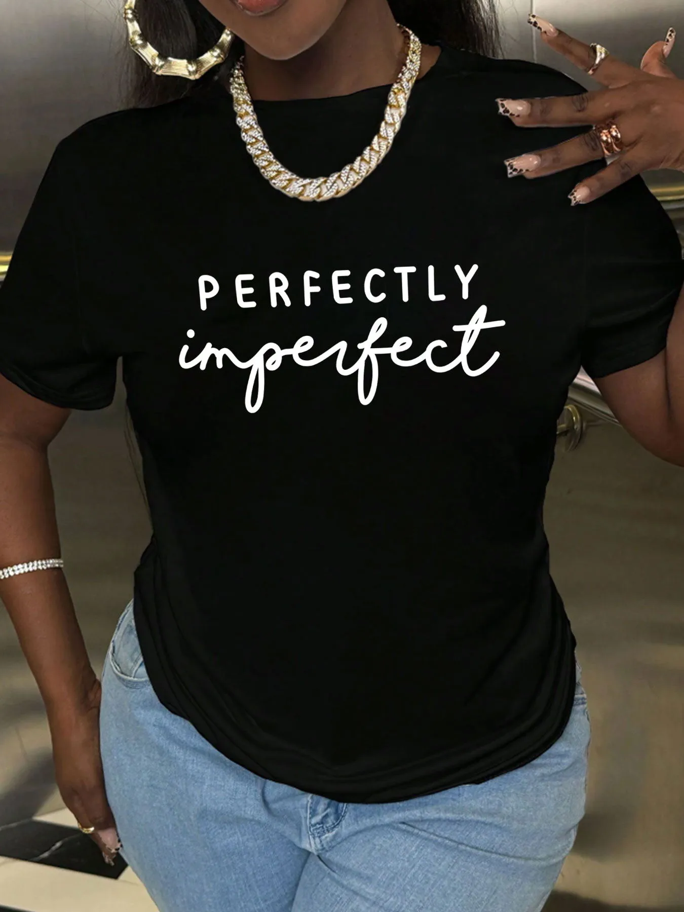 Women's T-shirt Short Sleeve T-Shirts Printing Casual Vocabulary Words/Name display picture 1