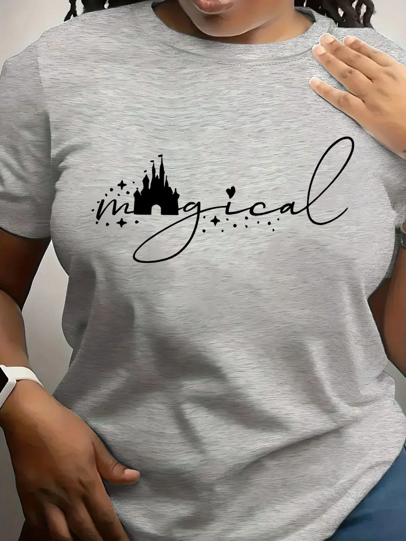 Women's T-shirt Short Sleeve T-Shirts Printing Casual Vocabulary Words/Name display picture 9