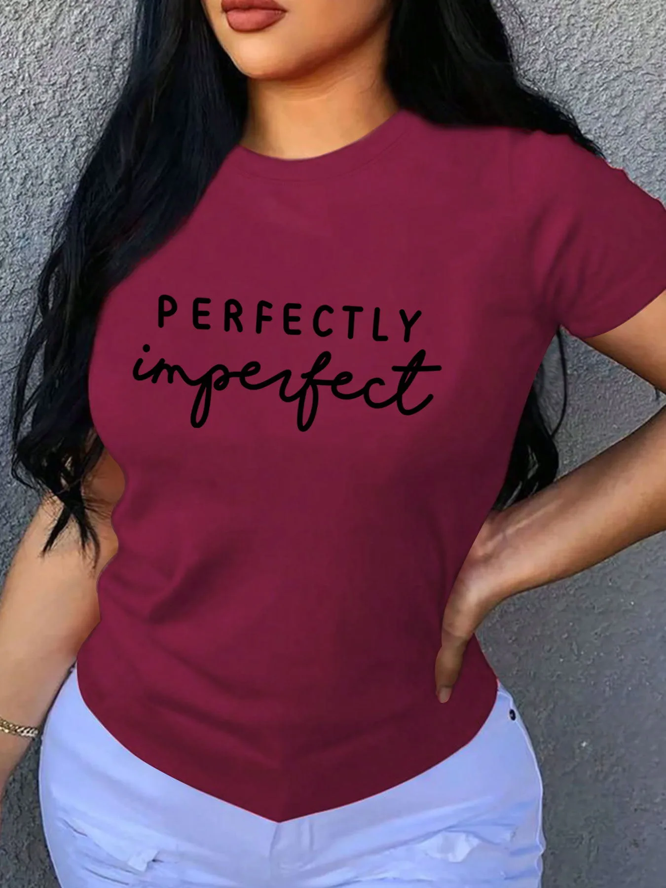 Women's T-shirt Short Sleeve T-Shirts Printing Casual Vocabulary Words/Name display picture 4