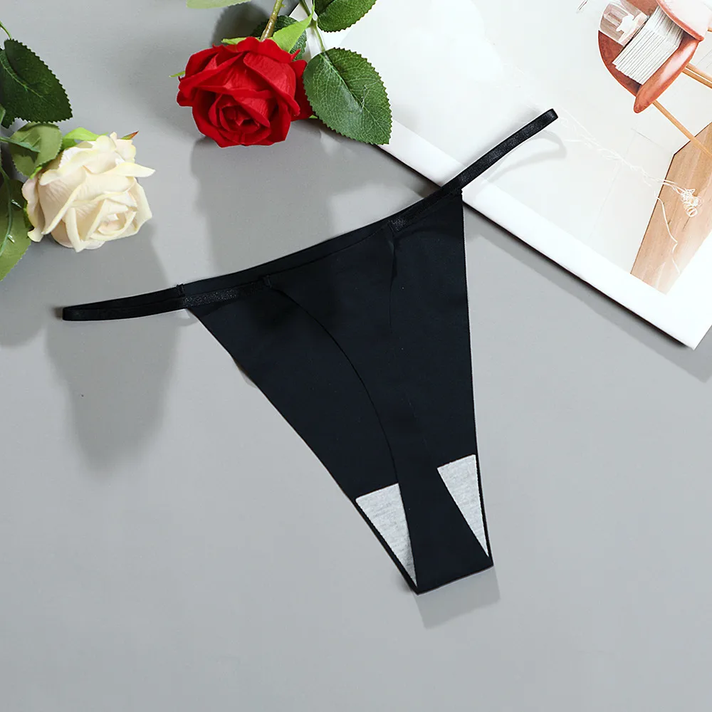 Solid Color Low Waist Thong Panties display picture 5