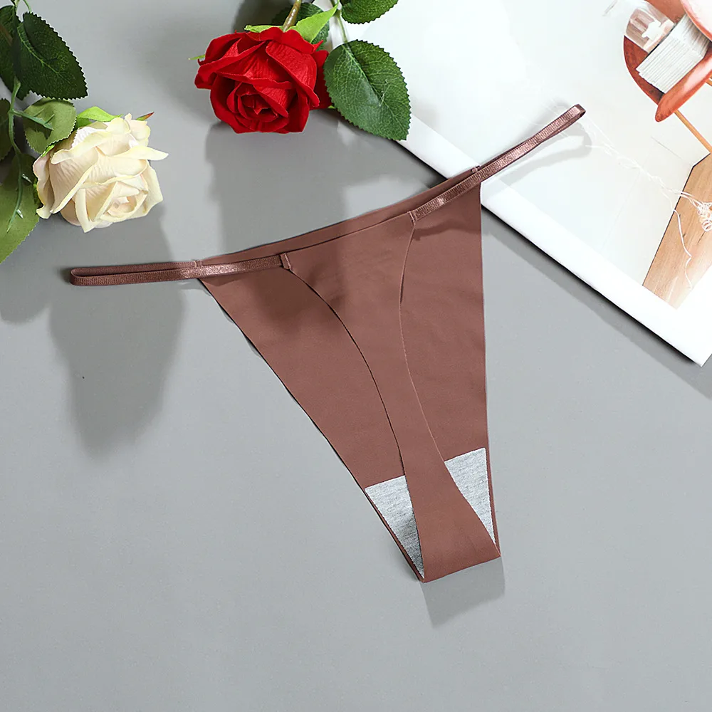 Solid Color Low Waist Thong Panties display picture 6