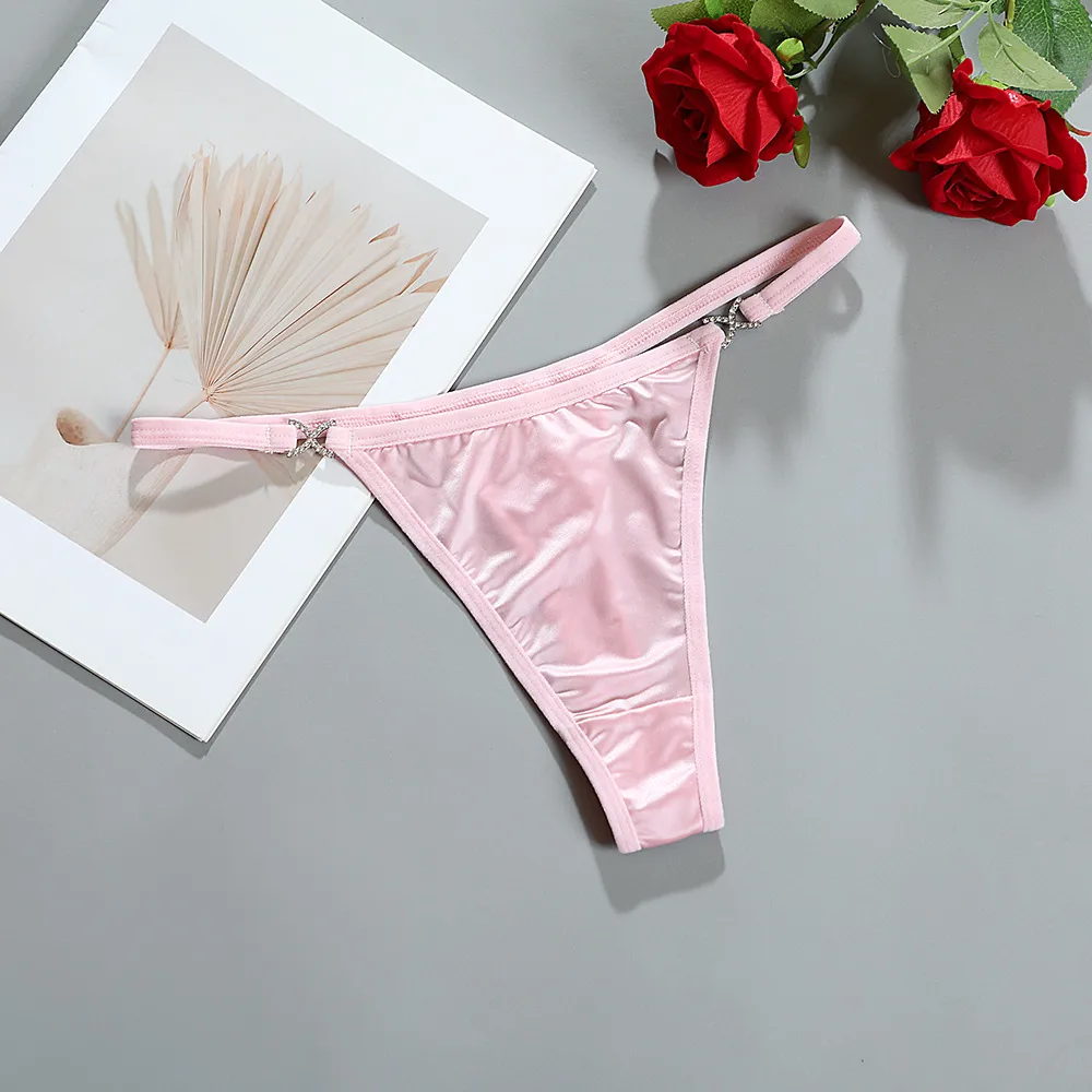 Solid Color Low Waist Thong Panties display picture 5