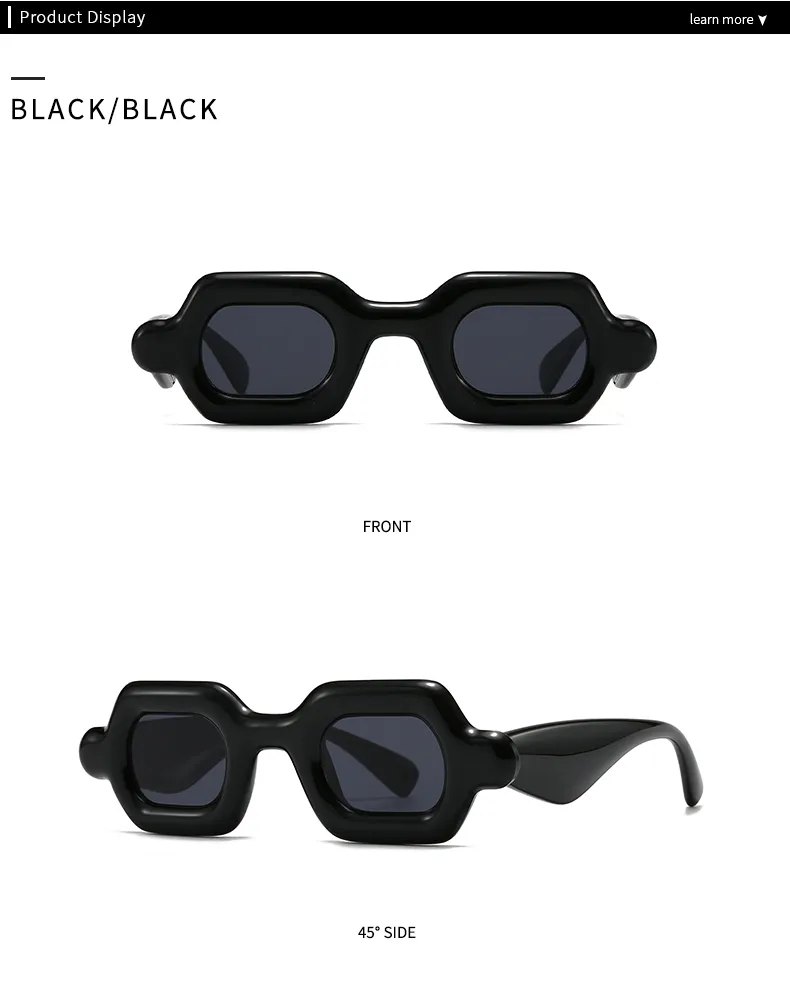 Casual Solid Color Pc Gradient Tinted Lenses Square Full Frame Glasses display picture 2