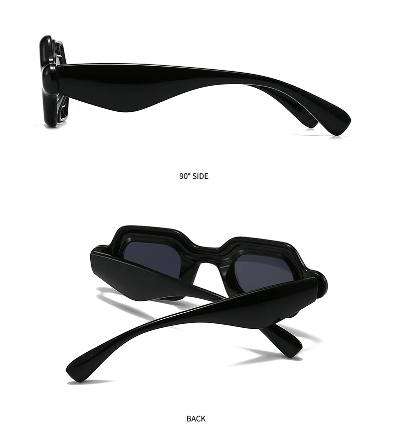 Casual Solid Color Pc Gradient Tinted Lenses Square Full Frame Glasses display picture 5