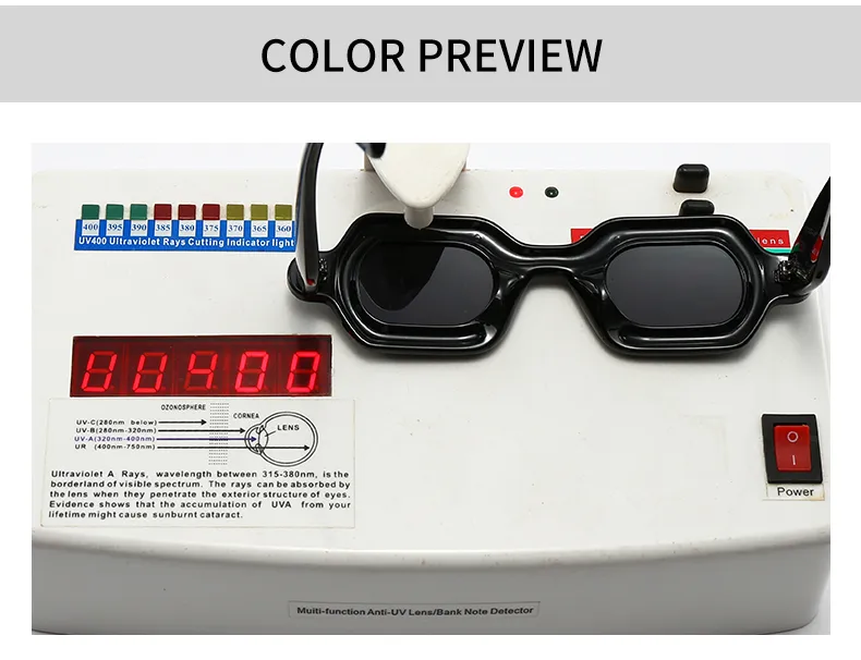 Casual Solid Color Pc Gradient Tinted Lenses Square Full Frame Glasses display picture 3