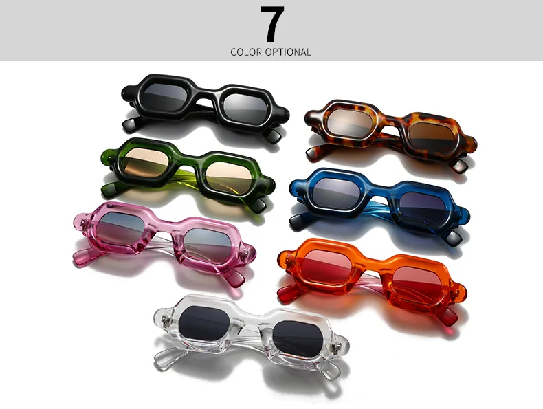 Casual Solid Color Pc Gradient Tinted Lenses Square Full Frame Glasses display picture 7