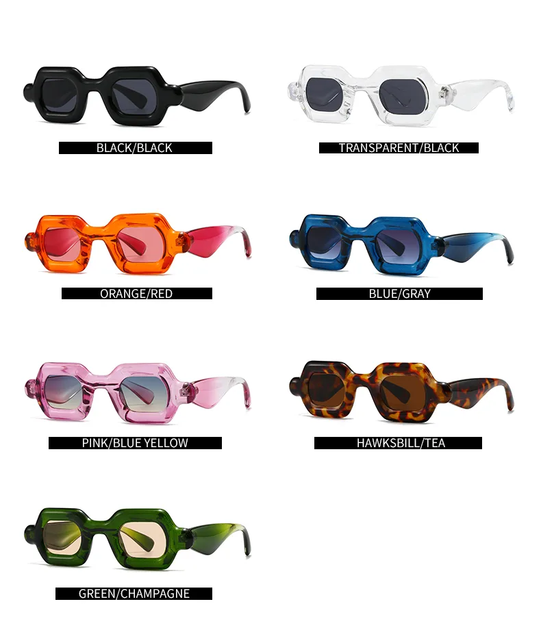 Casual Solid Color Pc Gradient Tinted Lenses Square Full Frame Glasses display picture 6