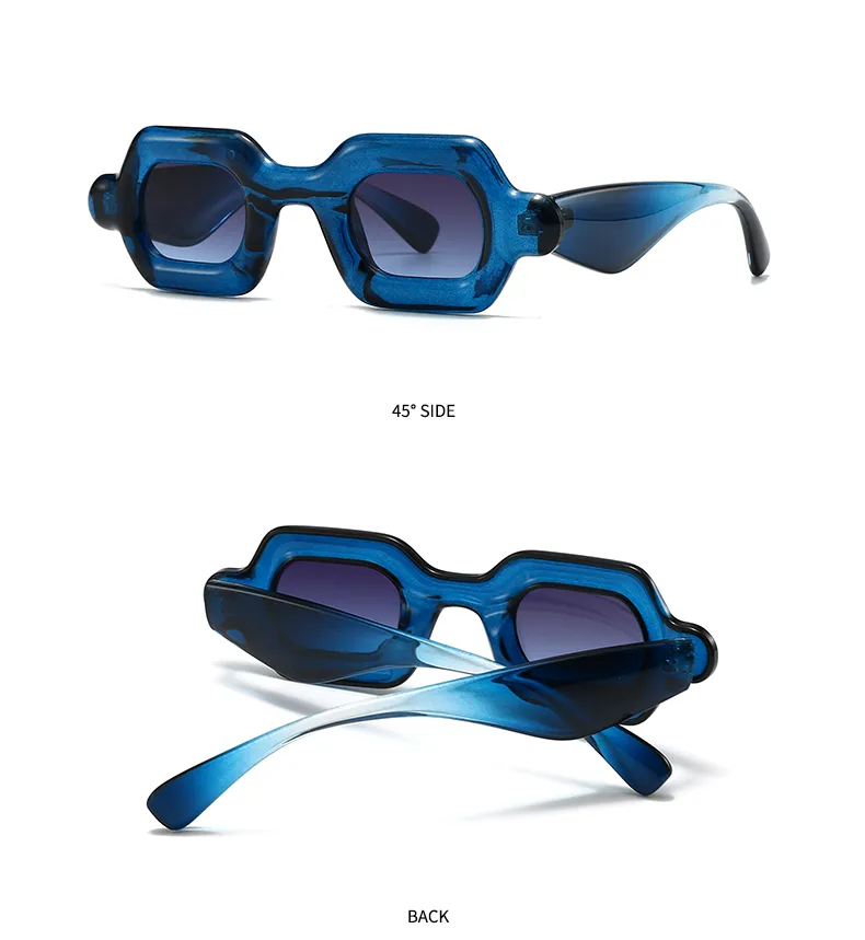 Casual Solid Color Pc Gradient Tinted Lenses Square Full Frame Glasses display picture 9