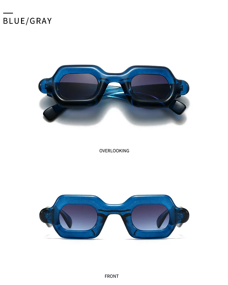 Casual Solid Color Pc Gradient Tinted Lenses Square Full Frame Glasses display picture 13
