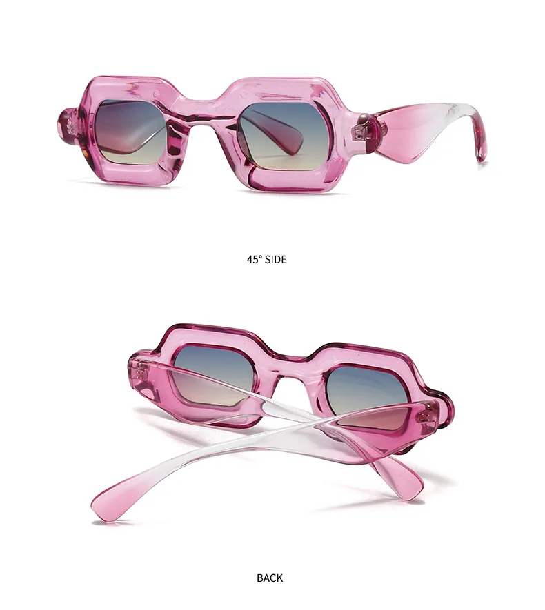 Casual Solid Color Pc Gradient Tinted Lenses Square Full Frame Glasses display picture 14