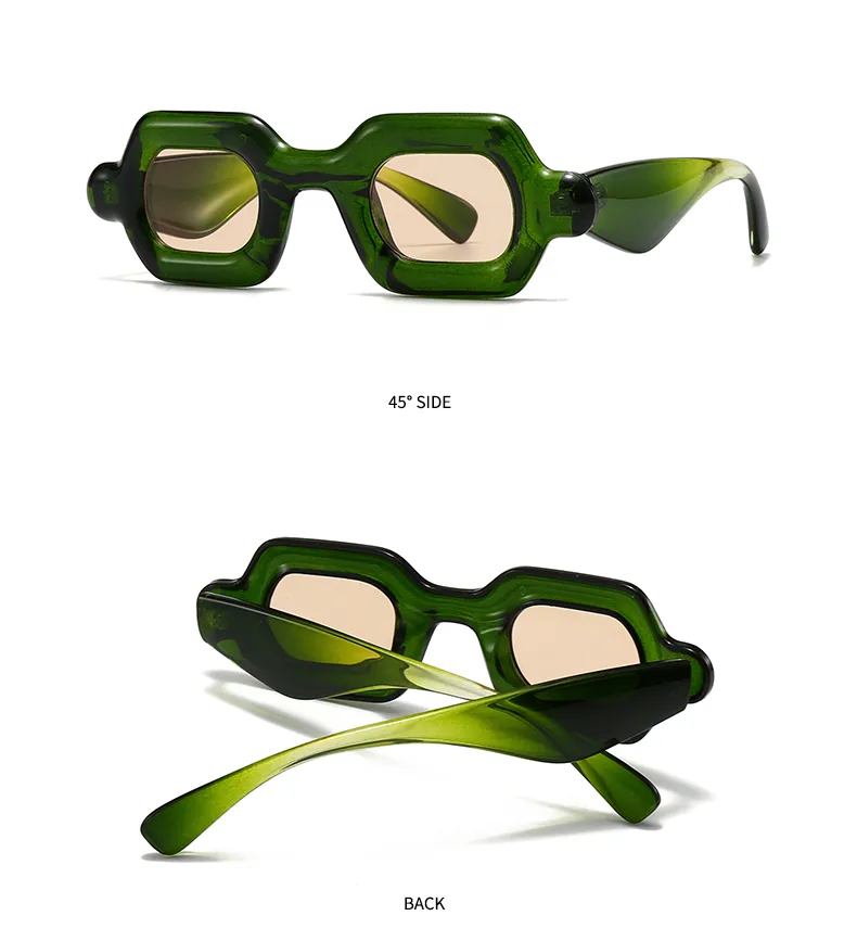 Casual Solid Color Pc Gradient Tinted Lenses Square Full Frame Glasses display picture 18
