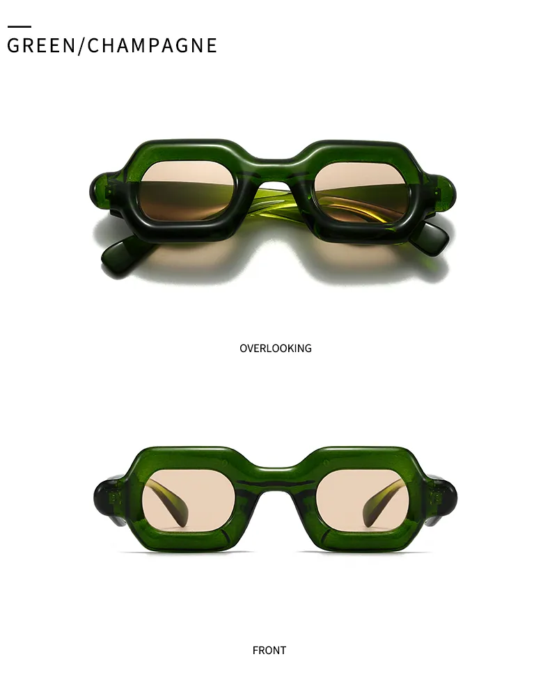 Casual Solid Color Pc Gradient Tinted Lenses Square Full Frame Glasses display picture 17