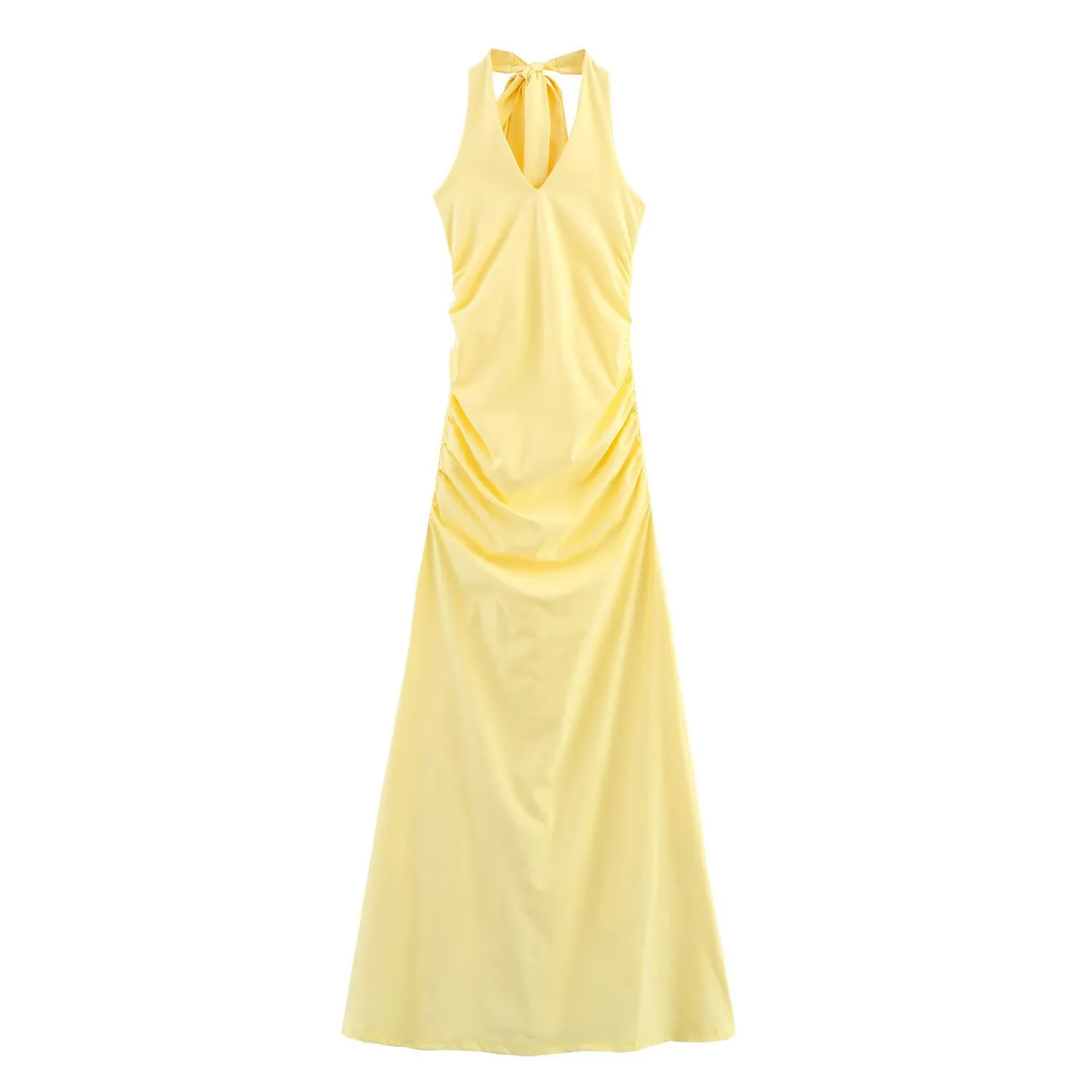 Women's Sheath Dress Elegant Halter Neck Sleeveless Solid Color Midi Dress Holiday Banquet display picture 2