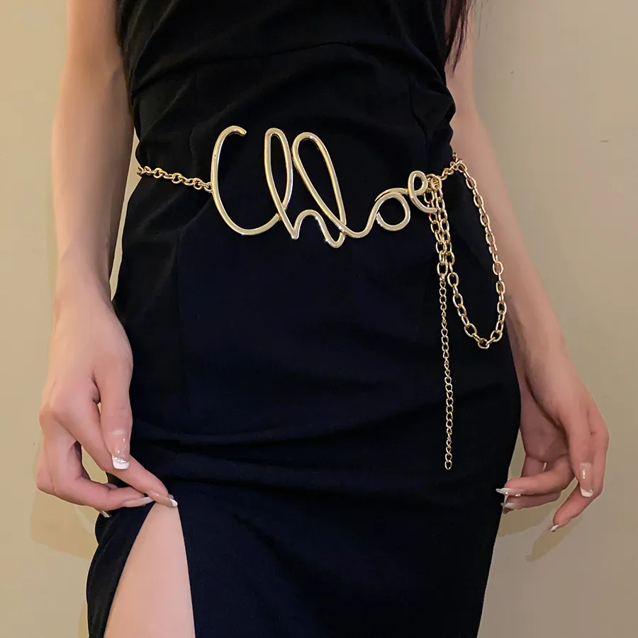 Vacation Streetwear Letter Alloy Women's Waist Chain display picture 5