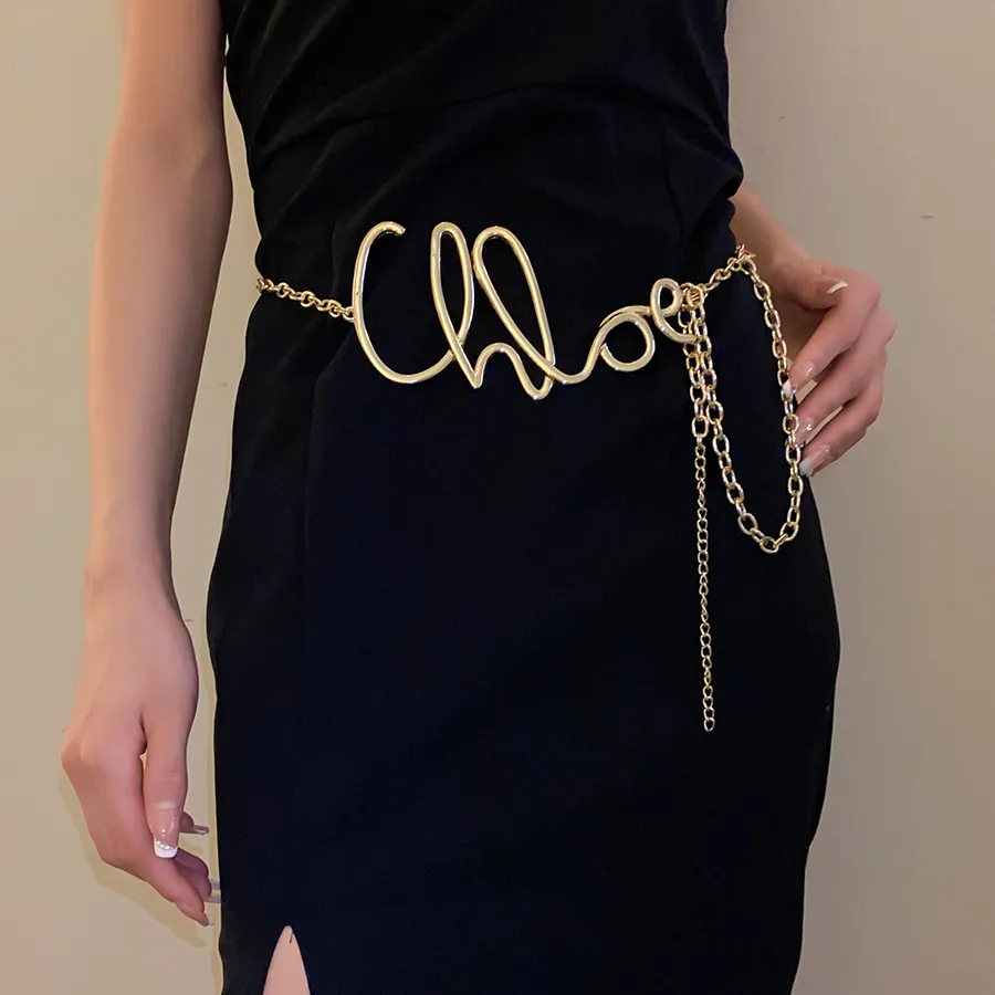 Vacation Streetwear Letter Alloy Women's Waist Chain display picture 9