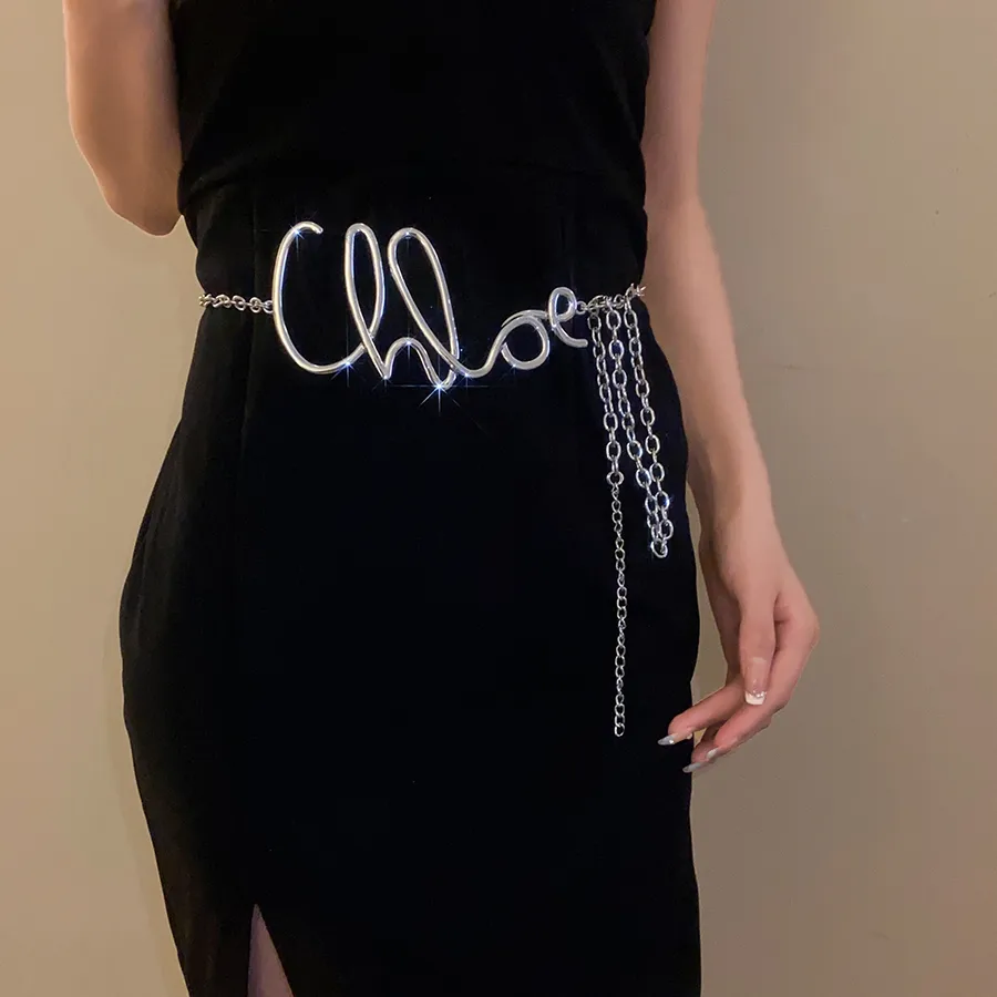 Vacation Streetwear Letter Alloy Women's Waist Chain display picture 6