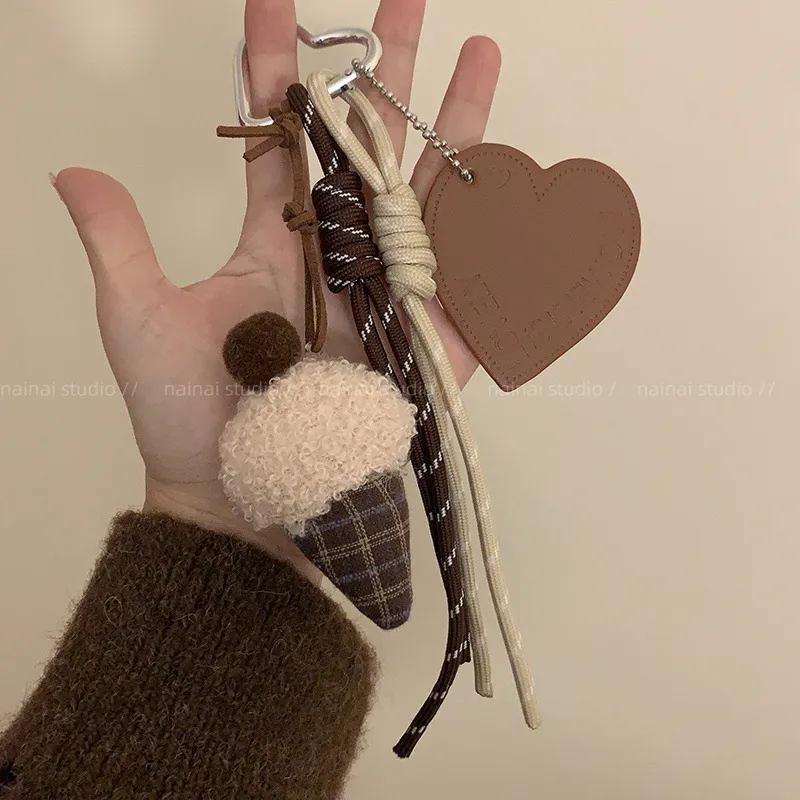 Cute Ins Pendant Plush Miu Woven Rope New Style Climbing Rope Bag Hanging Keychain High Color Value display picture 1