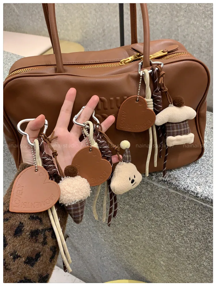 Cute Ins Pendant Plush Miu Woven Rope New Style Climbing Rope Bag Hanging Keychain High Color Value display picture 2