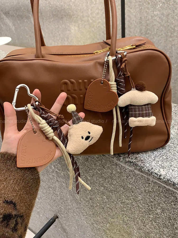 Cute Ins Pendant Plush Miu Woven Rope New Style Climbing Rope Bag Hanging Keychain High Color Value display picture 6