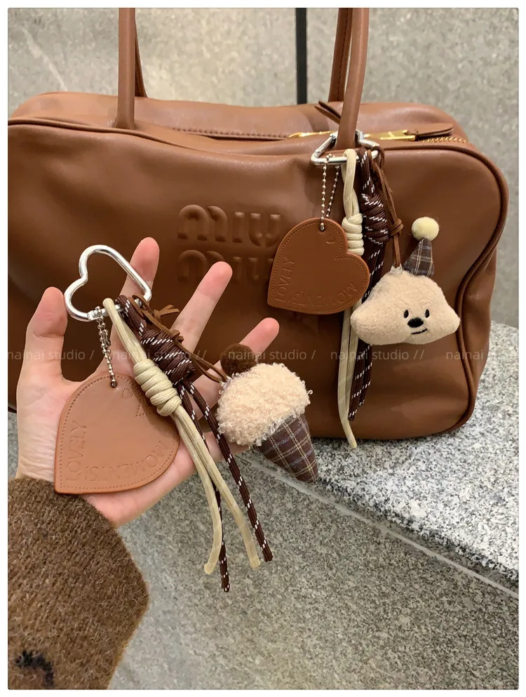 Cute Ins Pendant Plush Miu Woven Rope New Style Climbing Rope Bag Hanging Keychain High Color Value display picture 7