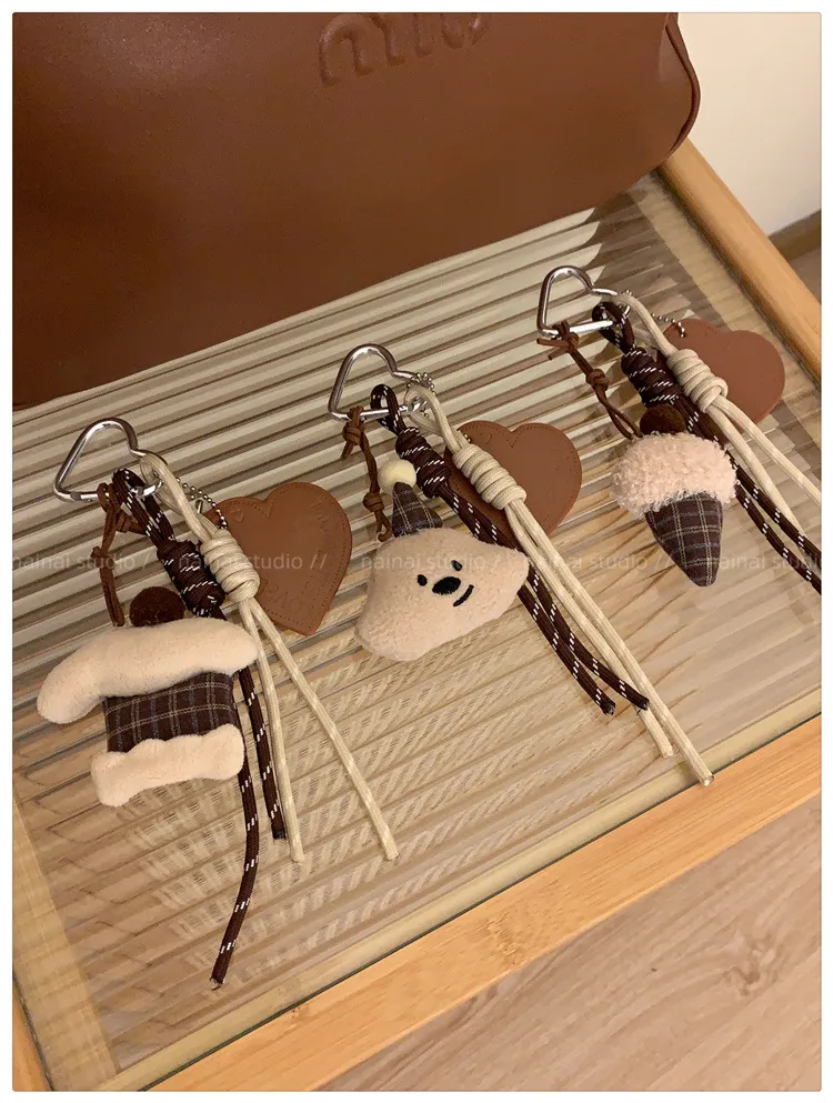 Cute Ins Pendant Plush Miu Woven Rope New Style Climbing Rope Bag Hanging Keychain High Color Value display picture 8