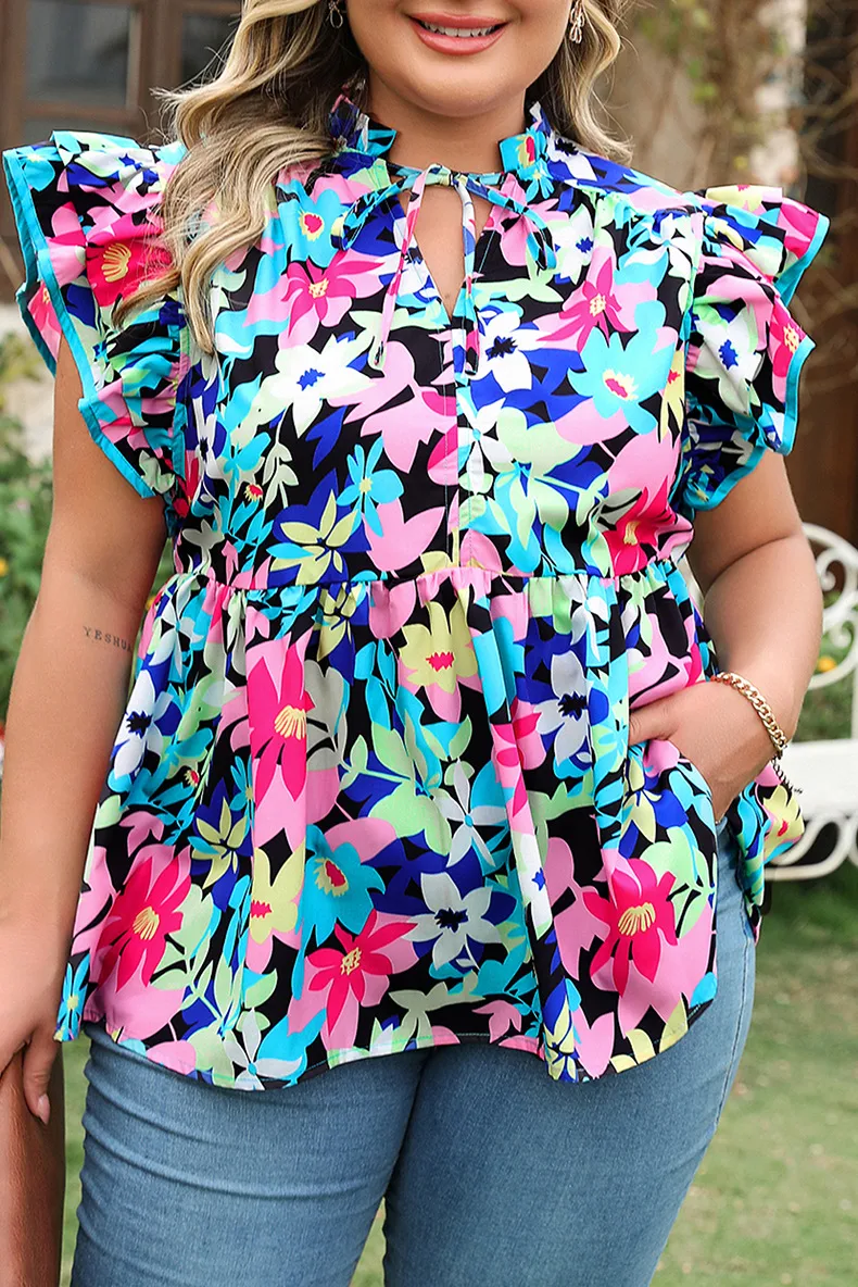 Women's Vest Sleeveless Blouses Casual Pastoral Color Block Plant display picture 1