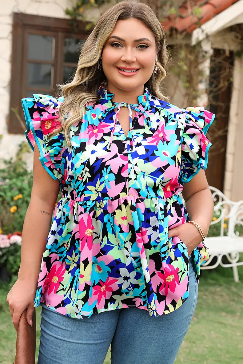 Women's Vest Sleeveless Blouses Casual Pastoral Color Block Plant display picture 2