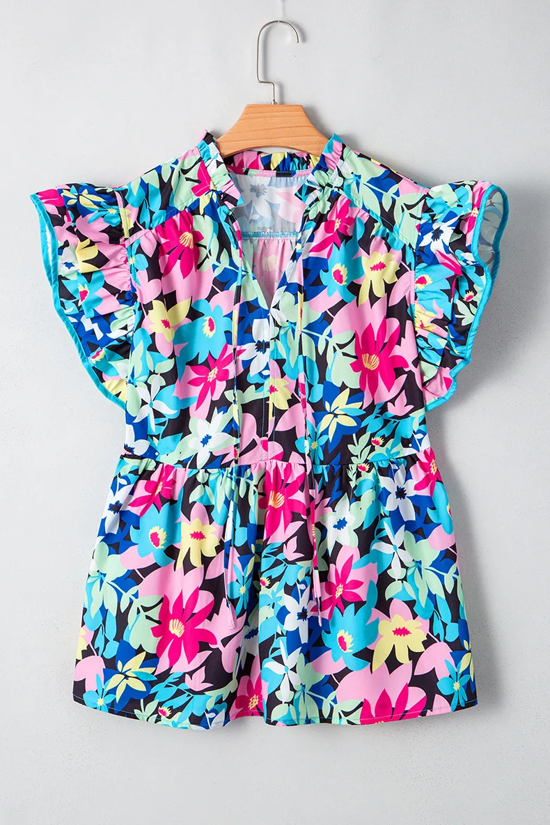 Women's Vest Sleeveless Blouses Casual Pastoral Color Block Plant display picture 5