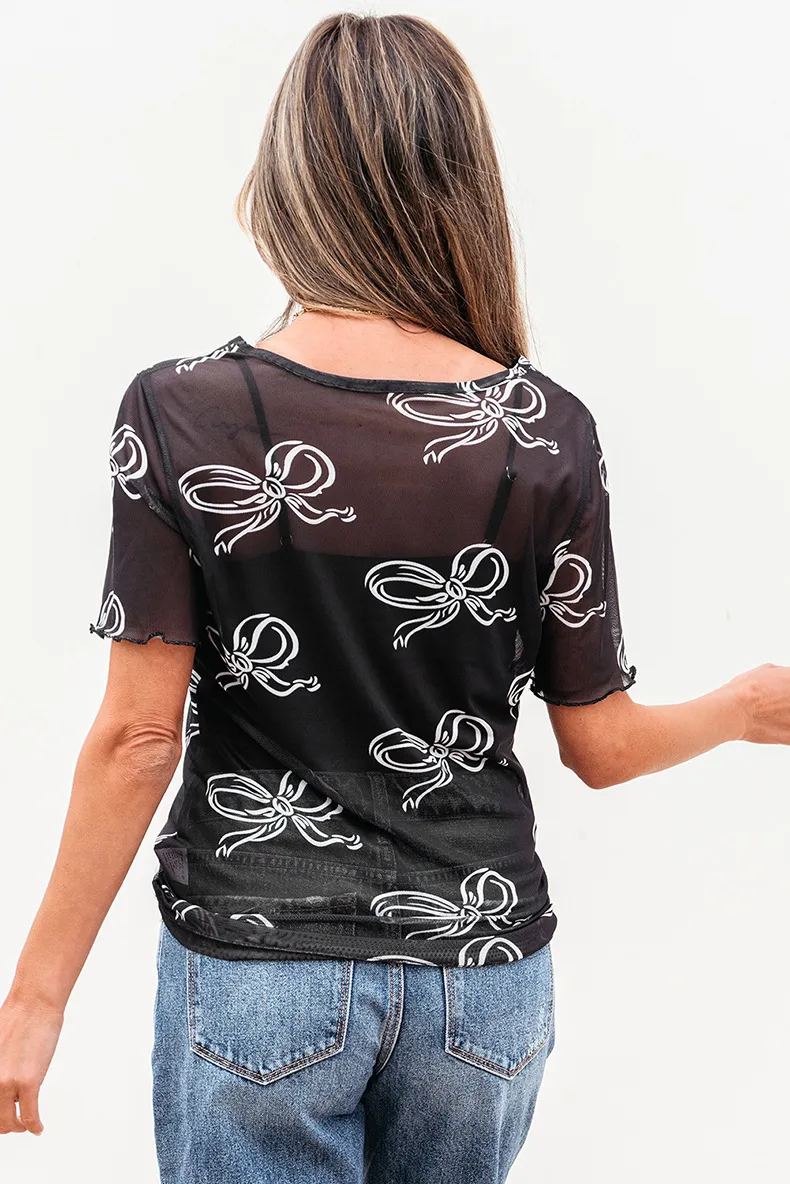 Women's T-shirt Short Sleeve T-Shirts Simple Style Streetwear Bow Knot display picture 6