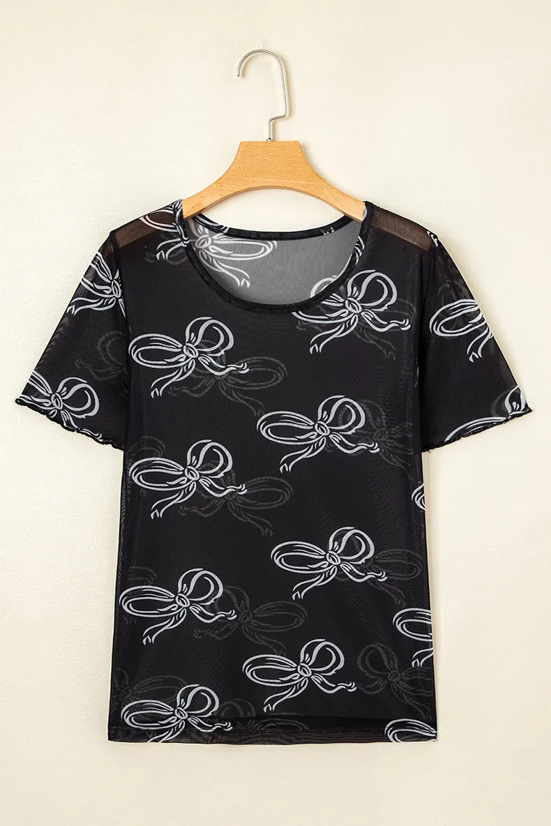 Women's T-shirt Short Sleeve T-Shirts Simple Style Streetwear Bow Knot display picture 7