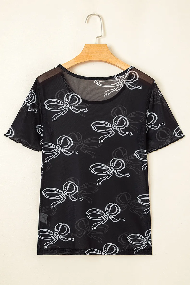 Women's T-shirt Short Sleeve T-Shirts Simple Style Streetwear Bow Knot display picture 8