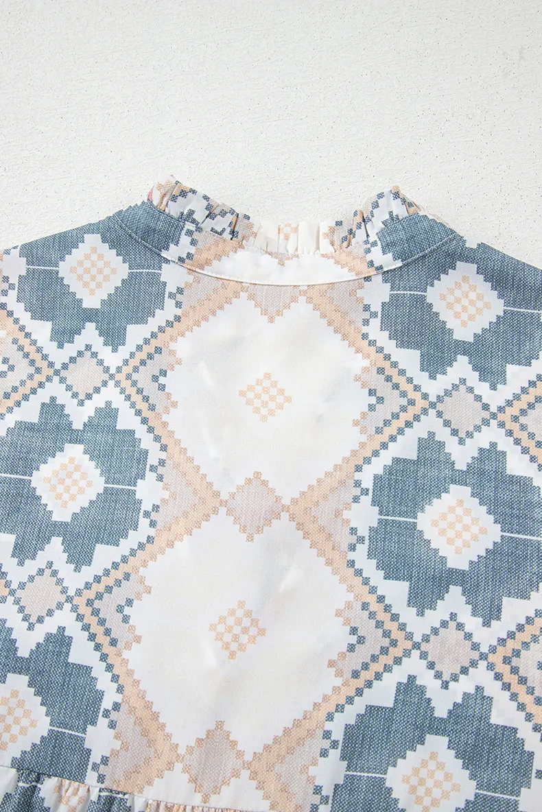 Women's T-shirt 3/4 Length Sleeve T-Shirts Elegant Vintage Style Geometric display picture 8
