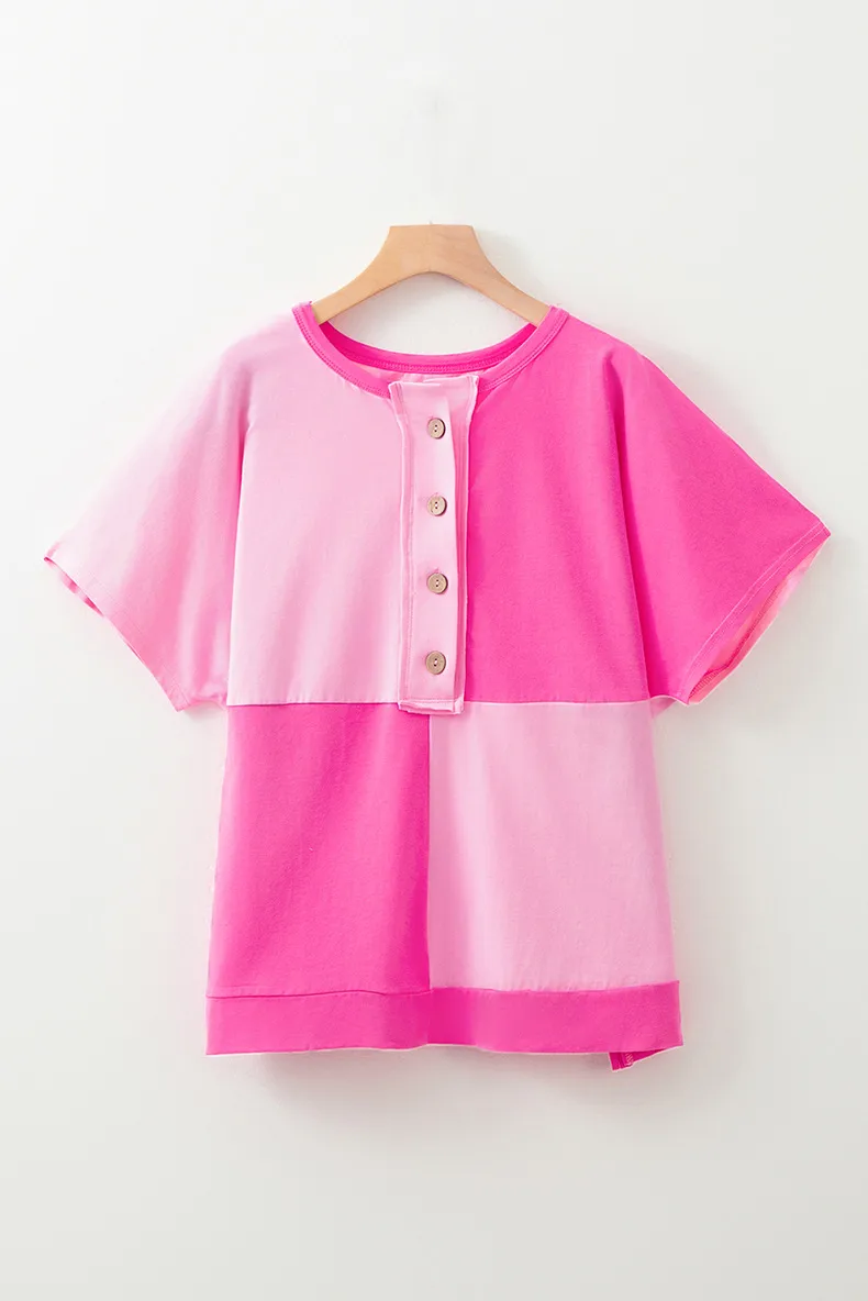 Women's T-shirt Short Sleeve T-Shirts Simple Style Classic Style Color Block display picture 3