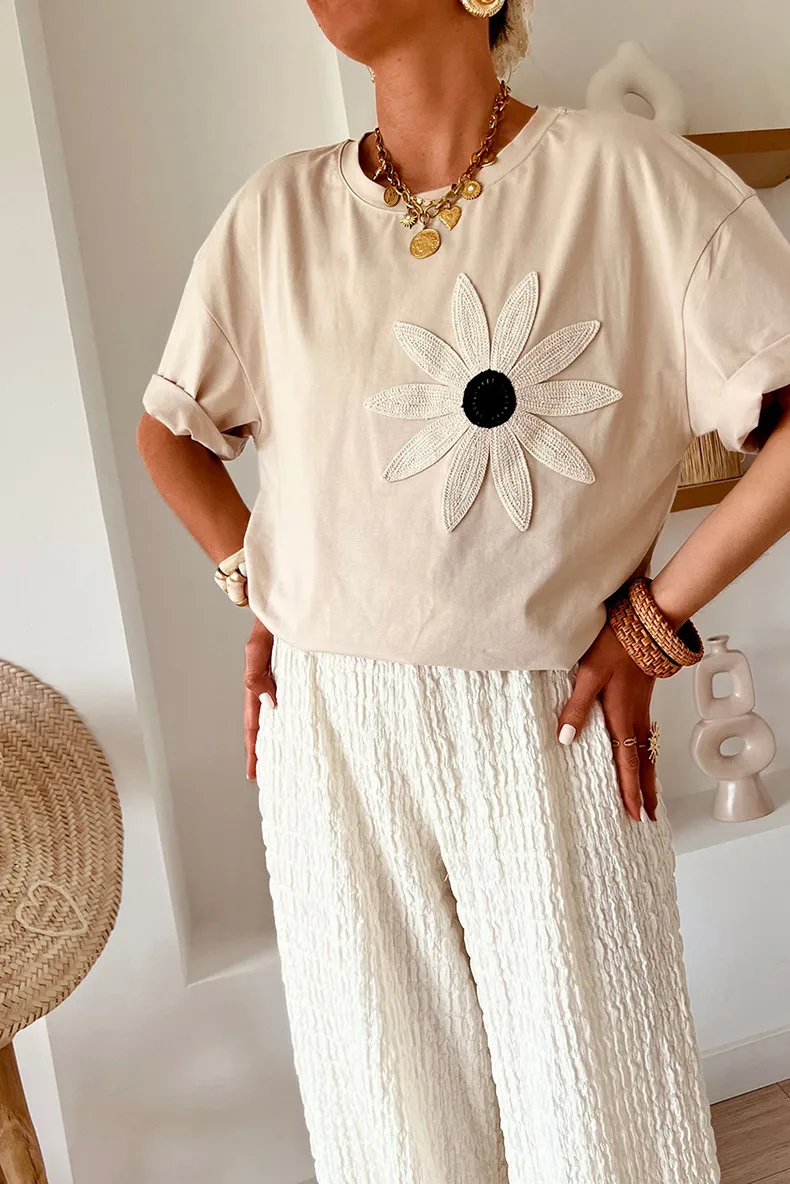 Women's T-shirt Short Sleeve T-Shirts Casual Classic Style Solid Color display picture 5