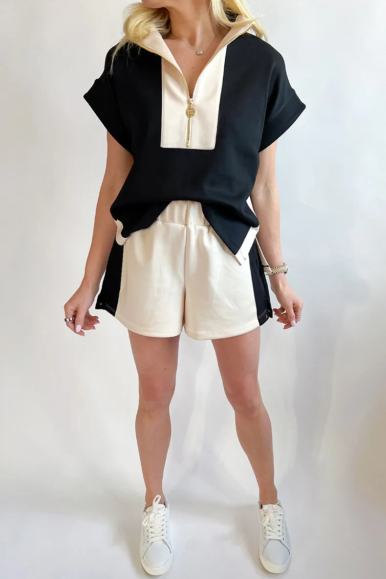 Daily Street Women's Simple Style Streetwear Color Block Polyester Viscose Fiber Shorts Co-ord Set Shorts Sets display picture 1
