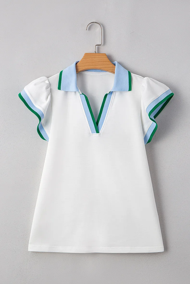 Women's T-shirt Short Sleeve T-Shirts Simple Style Classic Style Color Block display picture 7