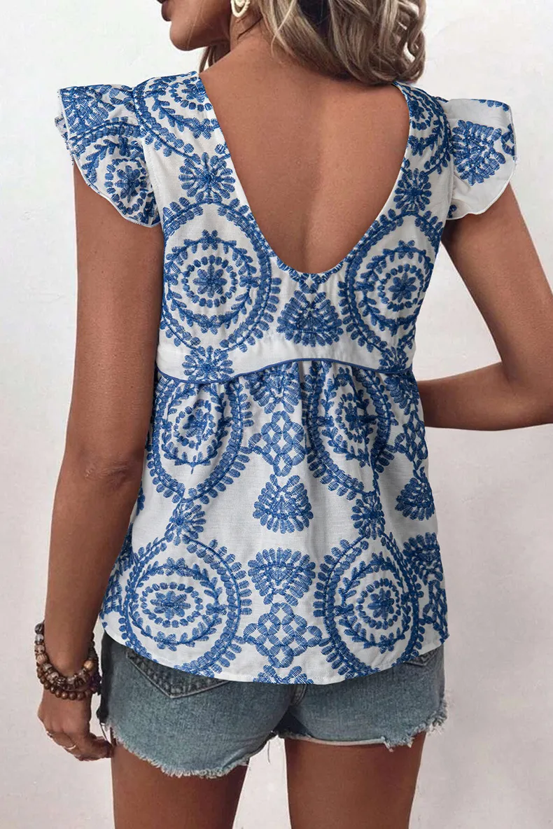 Women's T-shirt Short Sleeve T-Shirts Vintage Style Bohemian Geometric display picture 2