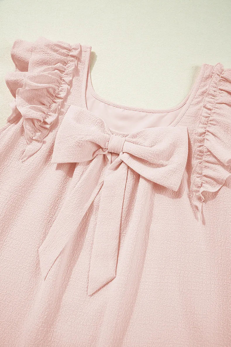 Women's S1562 Casual Simple Style U Neck Short Sleeve Solid Color Above Knee Holiday Daily display picture 6
