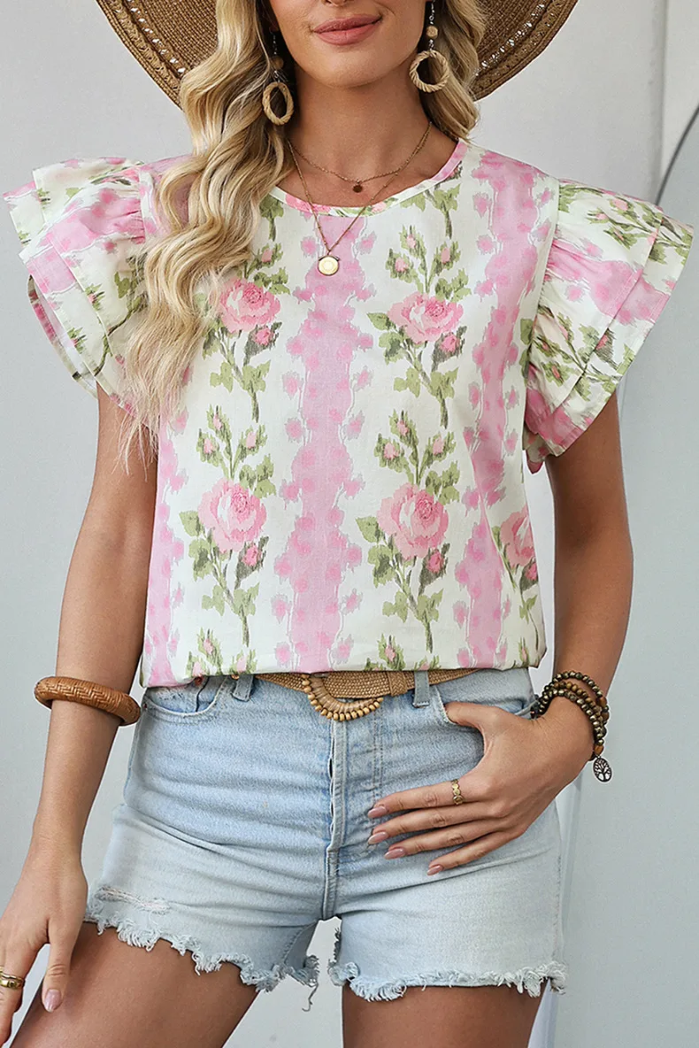 Women's T-shirt Short Sleeve T-Shirts Casual Flower display picture 1
