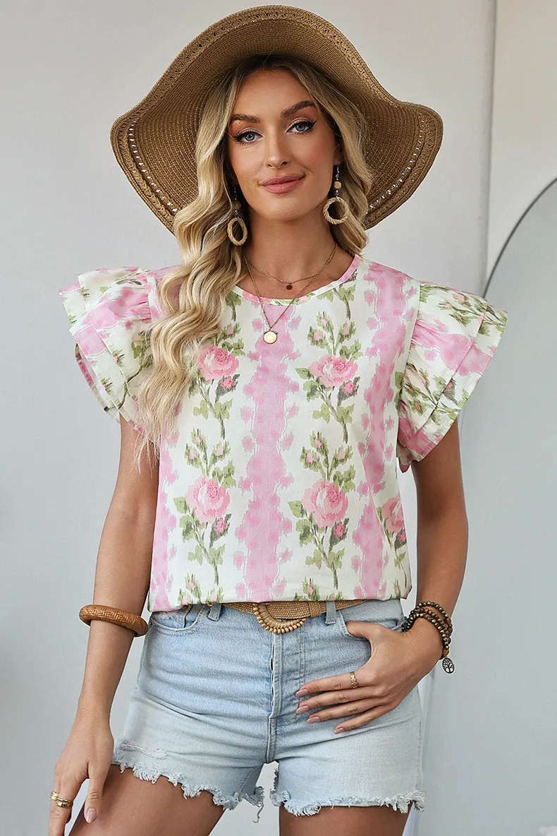 Women's T-shirt Short Sleeve T-Shirts Casual Flower display picture 2