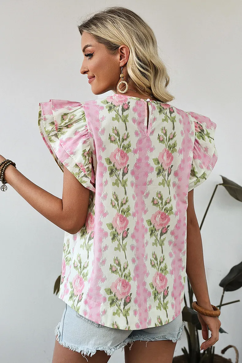 Women's T-shirt Short Sleeve T-Shirts Casual Flower display picture 5